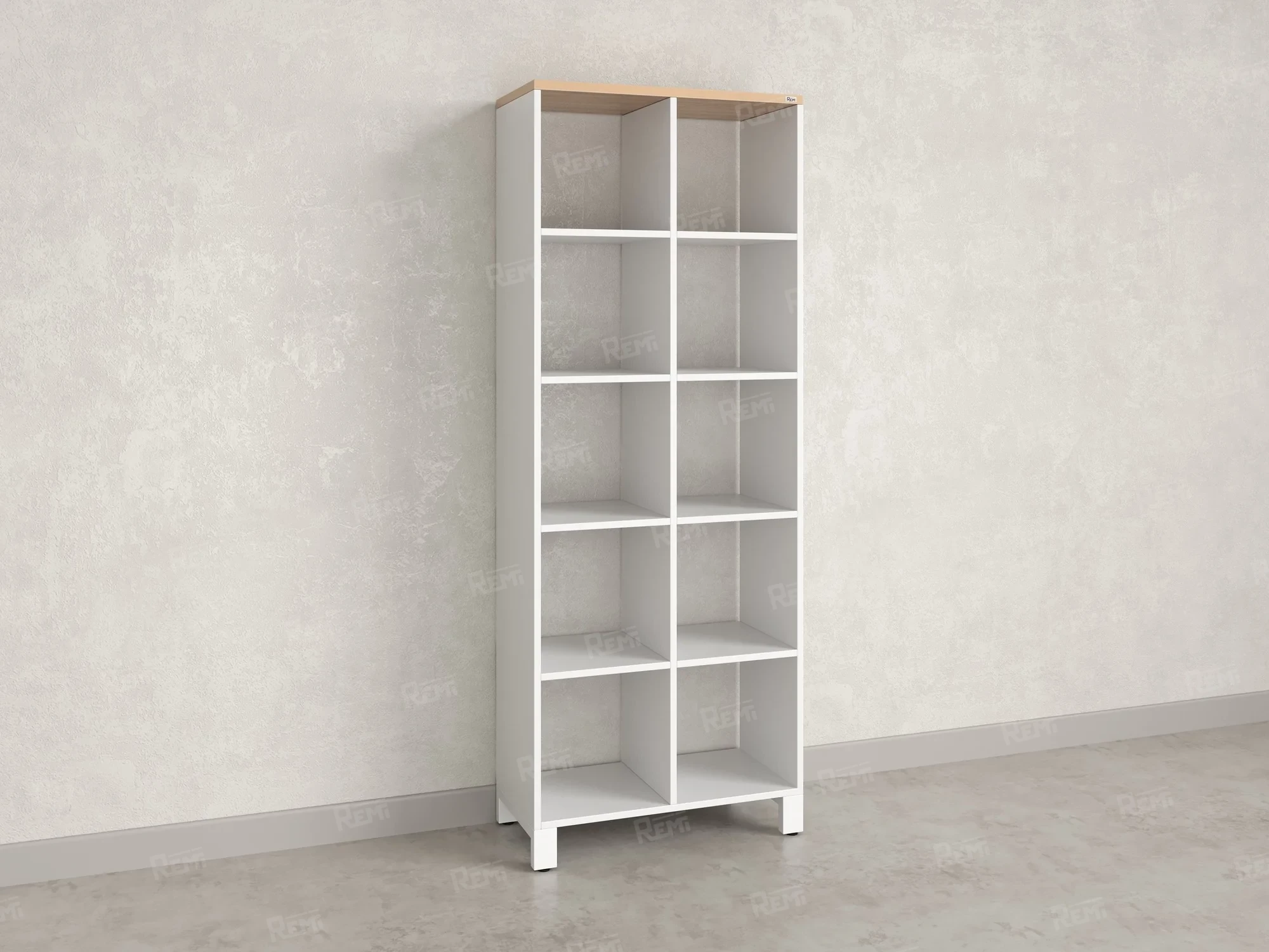 Стеллаж, 10 ячеек 750х370х1980 RM142-75x37 Вяз Швейцарский светлый/Белый