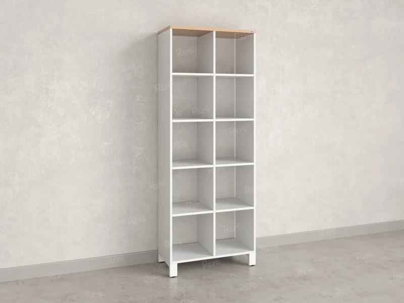 Стеллаж, 10 ячеек 750х370х1980 RM142-75x37 Вяз Швейцарский светлый/Белый