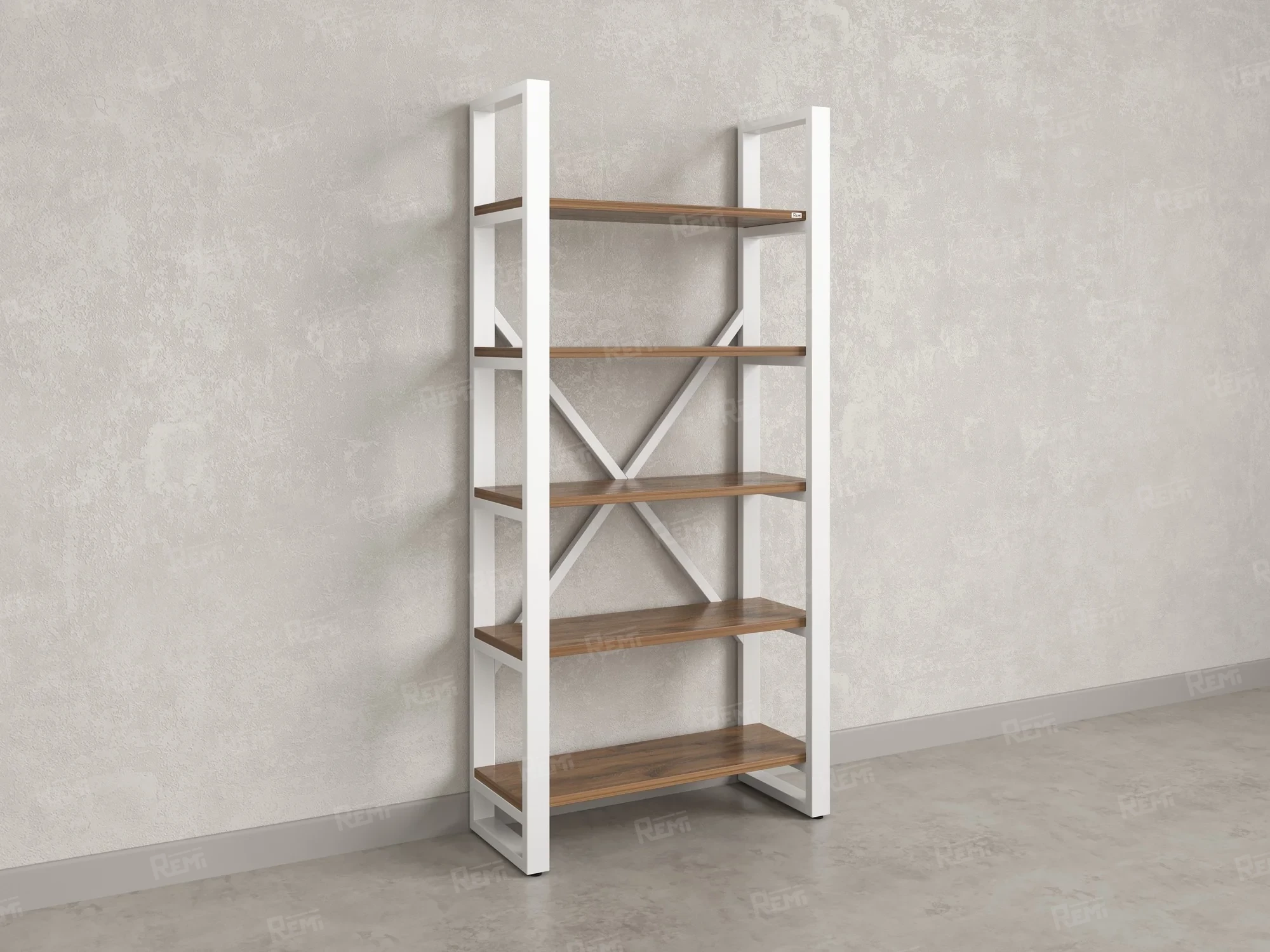Стеллаж, 5 уровней 900x370x1920 RM130-90x37 Дуб Юстус/Белый