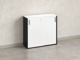 Шкаф-купе низкий, 3 полки, на регулируемых опорах 1200x420x1100 RM129-120x42 Белый/Черный