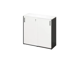 Шкаф-купе низкий, 3 полки, на регулируемых опорах 1200x420x1100 RM129-120x42 Белый/Черный
