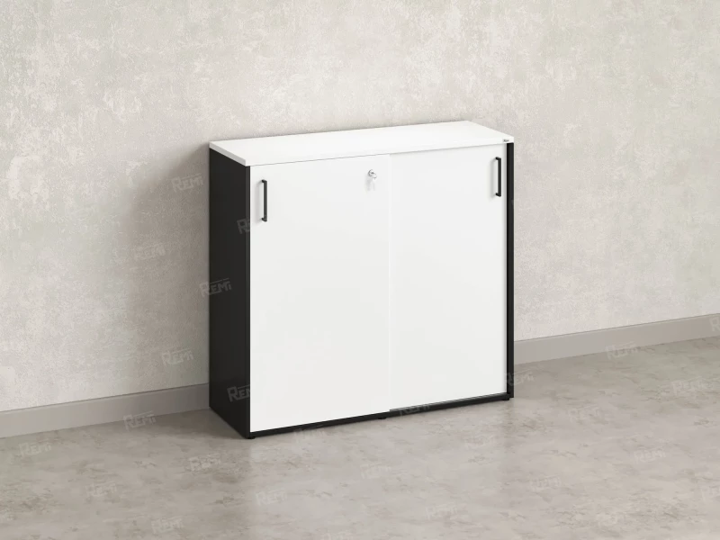 Шкаф-купе низкий, 3 полки, на регулируемых опорах 1200x420x1100 RM129-120x42 Белый/Черный