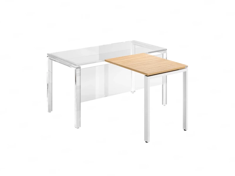 Брифинг прямой, с парящей столешнецей, на П-образном каркасе 1200x800x750 RM070-12x8 Вяз Швейцарский светлый/Белый