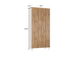 Шкаф распашной, 5 уровней 900x420x1900 RM152-90x41 Дуб Юстус/Белый