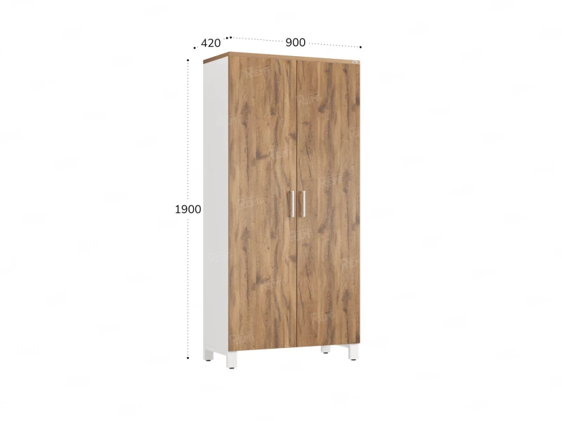 Шкаф распашной, 5 уровней 900x420x1900 RM152-90x41 Дуб Юстус/Белый