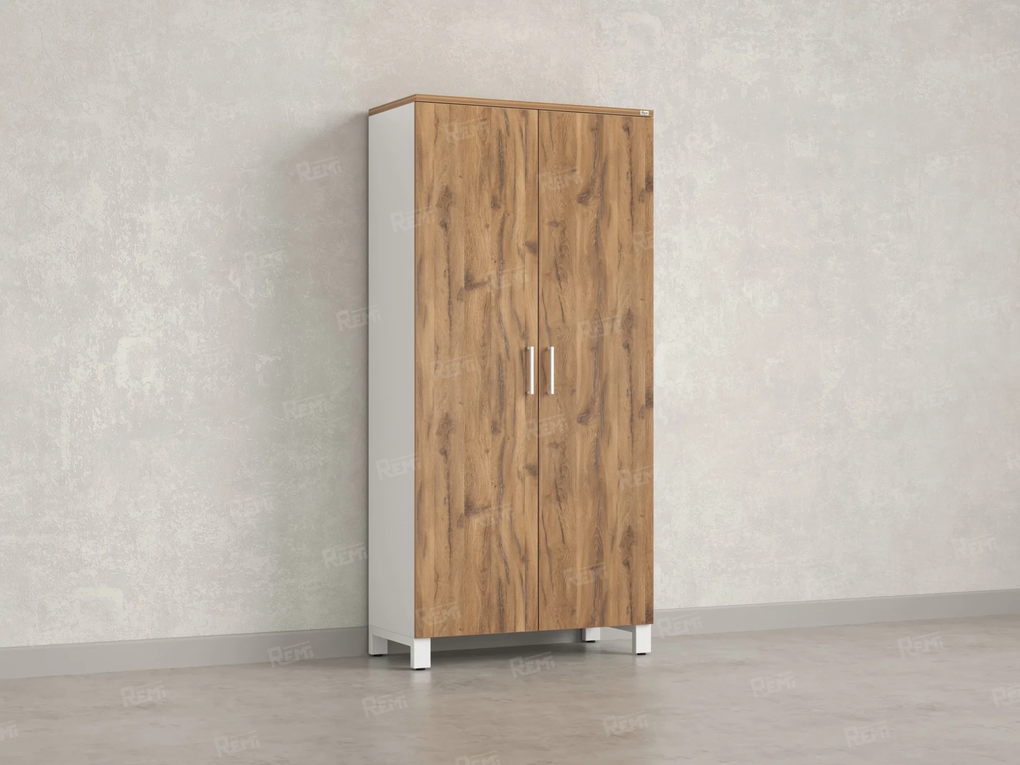 Шкаф распашной, 5 уровней 900x420x1900 RM152-90x41 Дуб Юстус/Белый