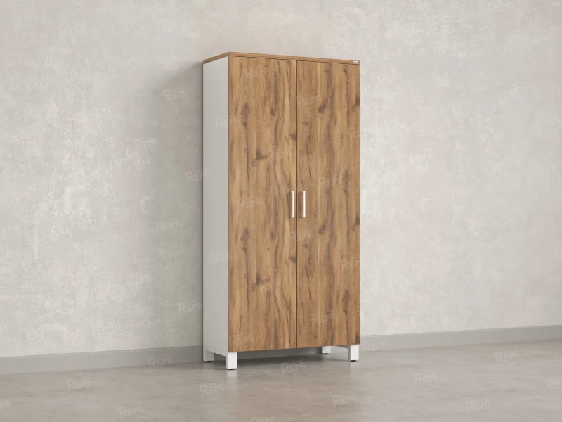 Шкаф распашной, 5 уровней 900x420x1900 RM152-90x41 Дуб Юстус/Белый