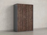 Шкаф-купе, регулируемые опоры, штанга, 1 полка 1200x600x1800 RM164-90x60 Дуб Апрельский шоколад/Серый