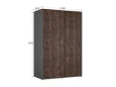 Шкаф-купе, регулируемые опоры, штанга, 1 полка 1200x600x1800 RM164-90x60 Дуб Апрельский шоколад/Серый