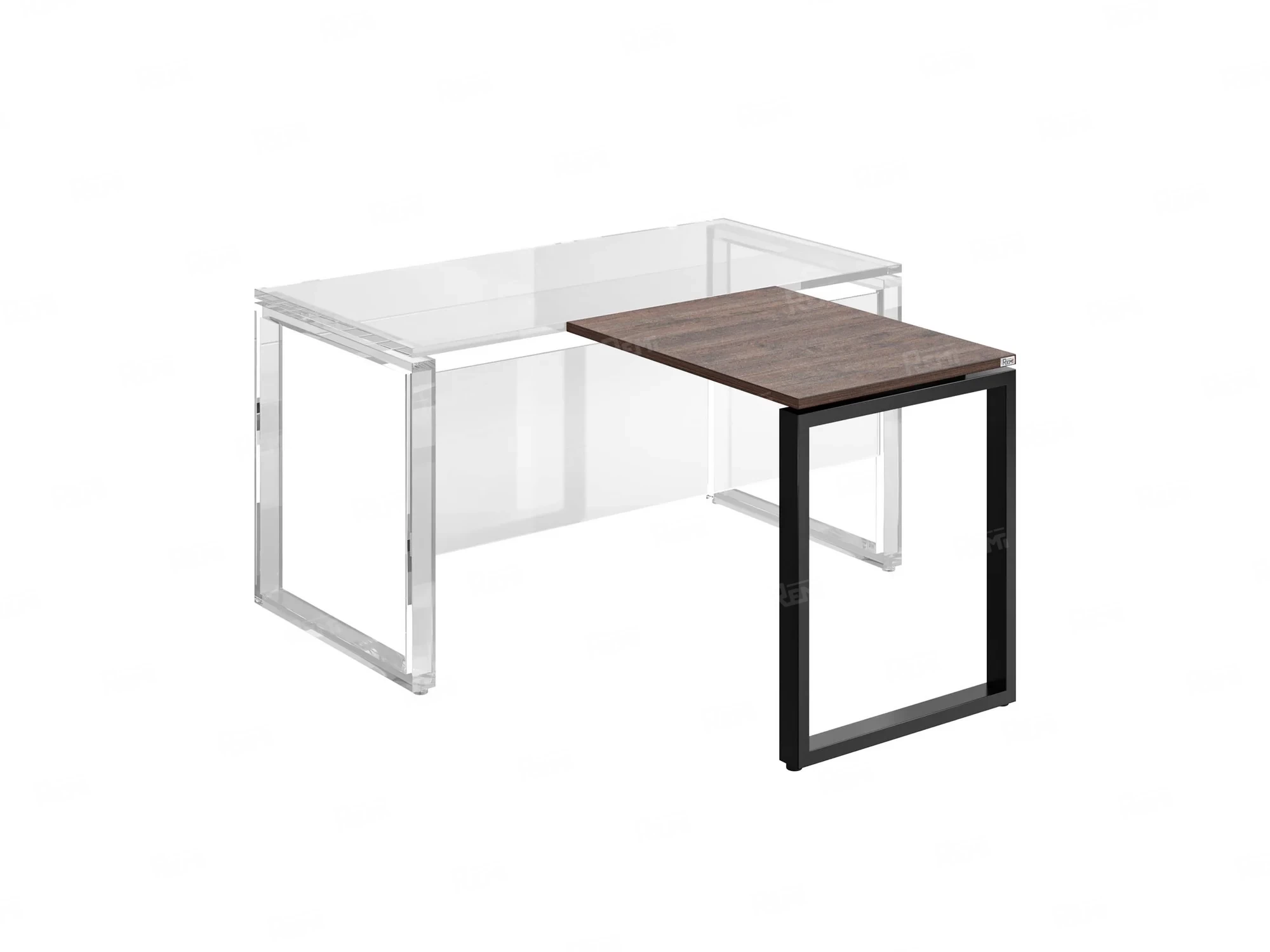 Брифинг прямой, с парящей столешнецей, на О-образном каркасе 1400x600x750 RM072-14x6 Дуб Апрельский шоколад/Черный