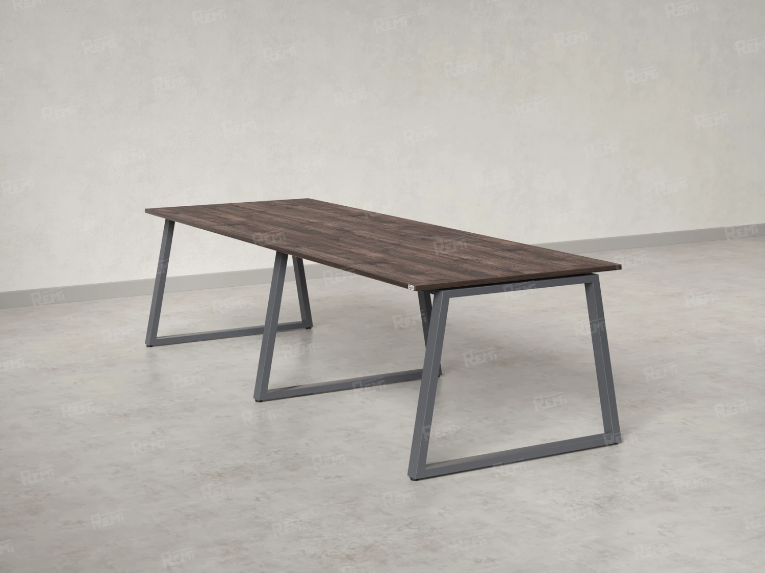 Cтол для переговоров, на A-обазном каркасе 2500x1400x750 RM083-250x140 Дуб Апрельский шоколад/Серый