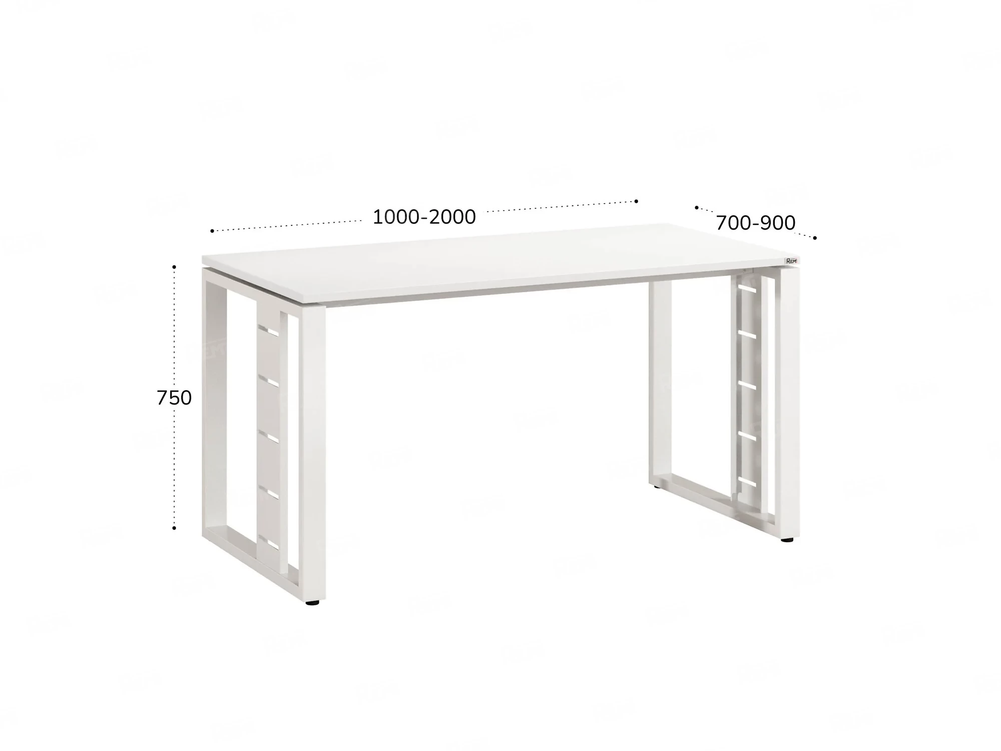 Стол прямой на О-образных опорах 1200x900x750 RM040-12x9 Белый/Белый