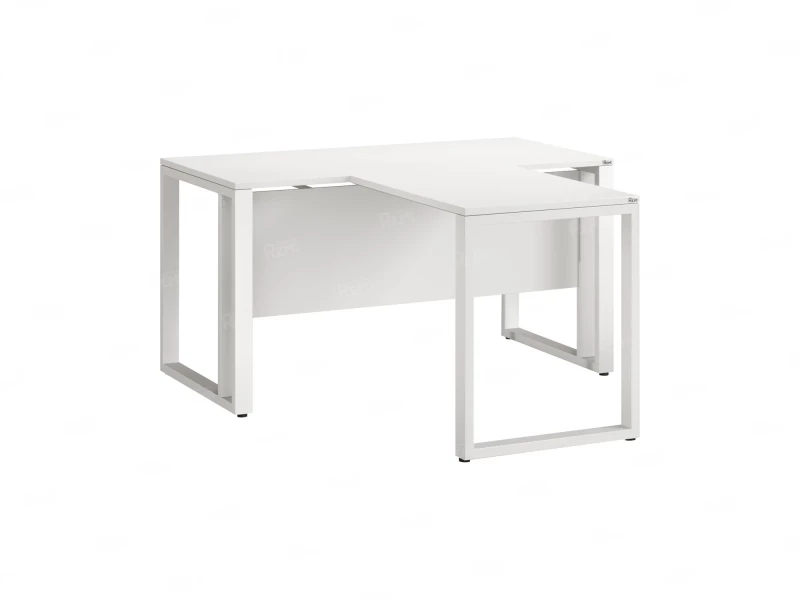 Стол с брифингом на О-образных опорах с экраном ЛДСП RM046-10x9 1000x1900x750 Белый/Белый