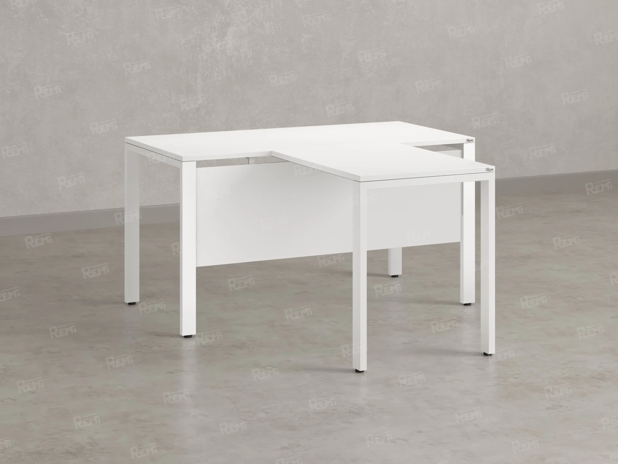 Стол с брифингом на П-образных опорах с экраном ЛДСП RM044-18x6 1800x2400x750 Белый/Белый