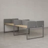 Бенч-система, 4 рабочих места, на О-образных опорах, 8 тканевых экранов 1000x1200x750 RM170-1-10x12 Вяз Швейцарский светлый/Серый