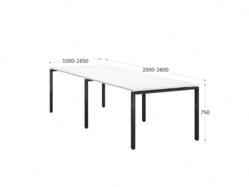 Cтол для переговоров, на П-образном каркасе 2200x1650x750 RM080-220x165 Белый/Черный