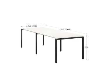 Cтол для переговоров, на П-образном каркасе 2500x1600x750 RM080-250x160 Белый/Черный
