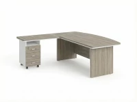 BRL RB071-180x200L Стол руководителя угловой L с тумбой 3 ящика 1800х2000х760 Шорвуд/Белый