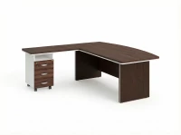 BRL RB071-160x200L Стол руководителя угловой L с тумбой 3 ящика 1600х2000х760 Венге/Белый
