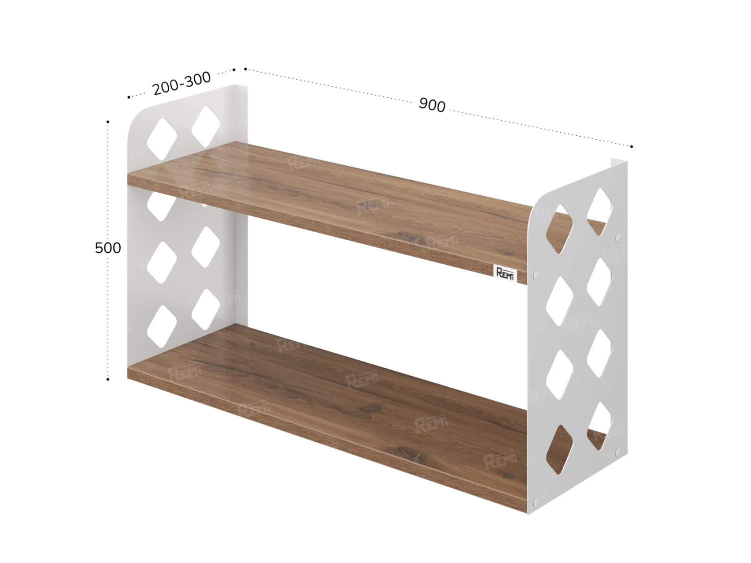 Полка настенная 900x200x500 RM192-90x20 Дуб Юстус/Белый