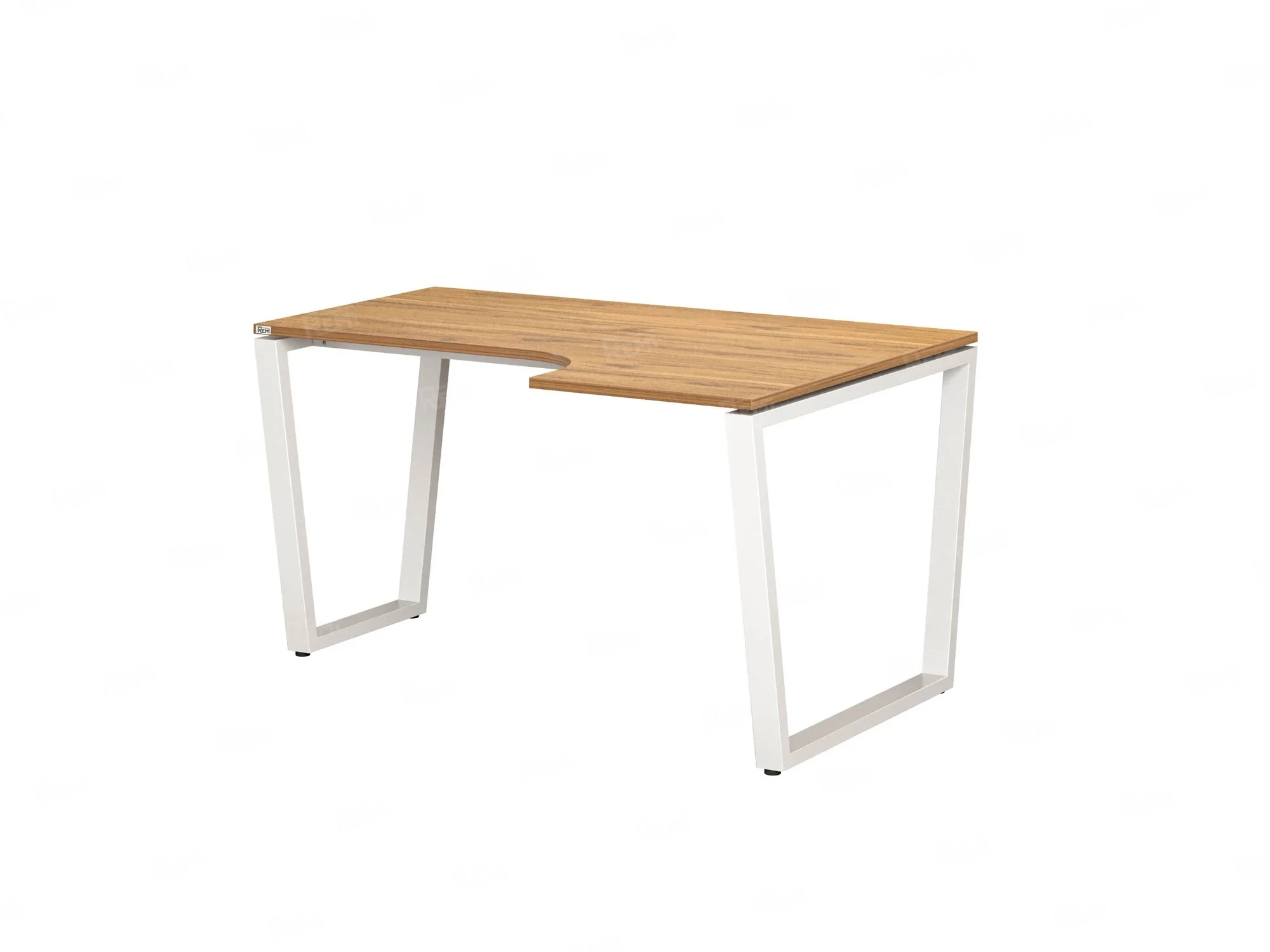 Стол угловой, U-опора, правый 1400x700/900x750, RM050-14x7-9 Дуб Юстус/Белый