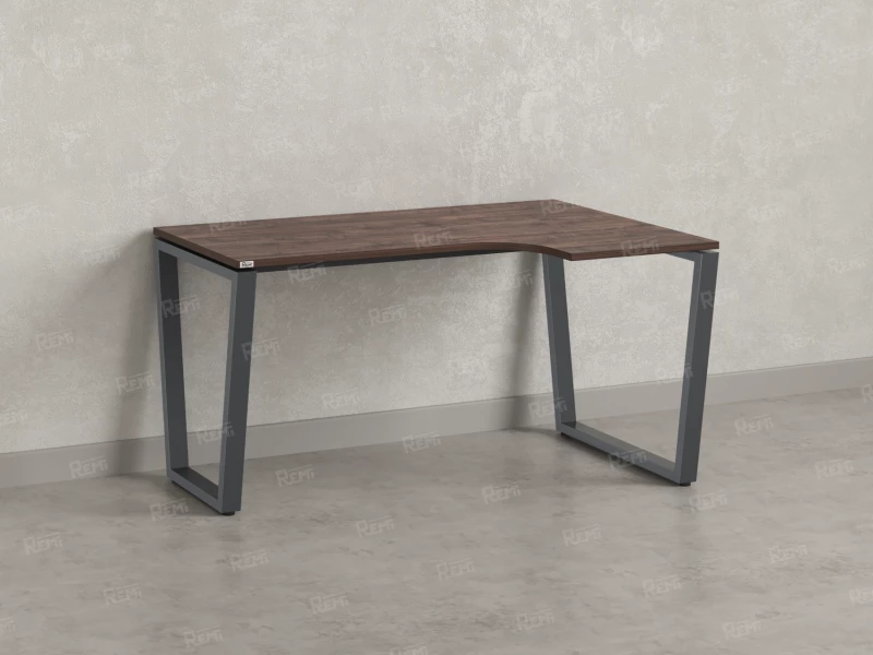 Стол угловой, U-опора, правый 1800x600/900x750, RM050-18x6-9 Дуб Апрельский шоколад/Серый