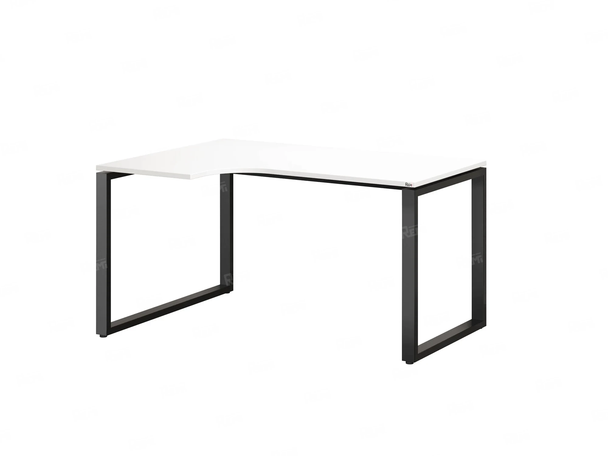 Стол угловой, О-опора, левый 1400x900/1200x750, RM055-14x9-12 Белый/Черный