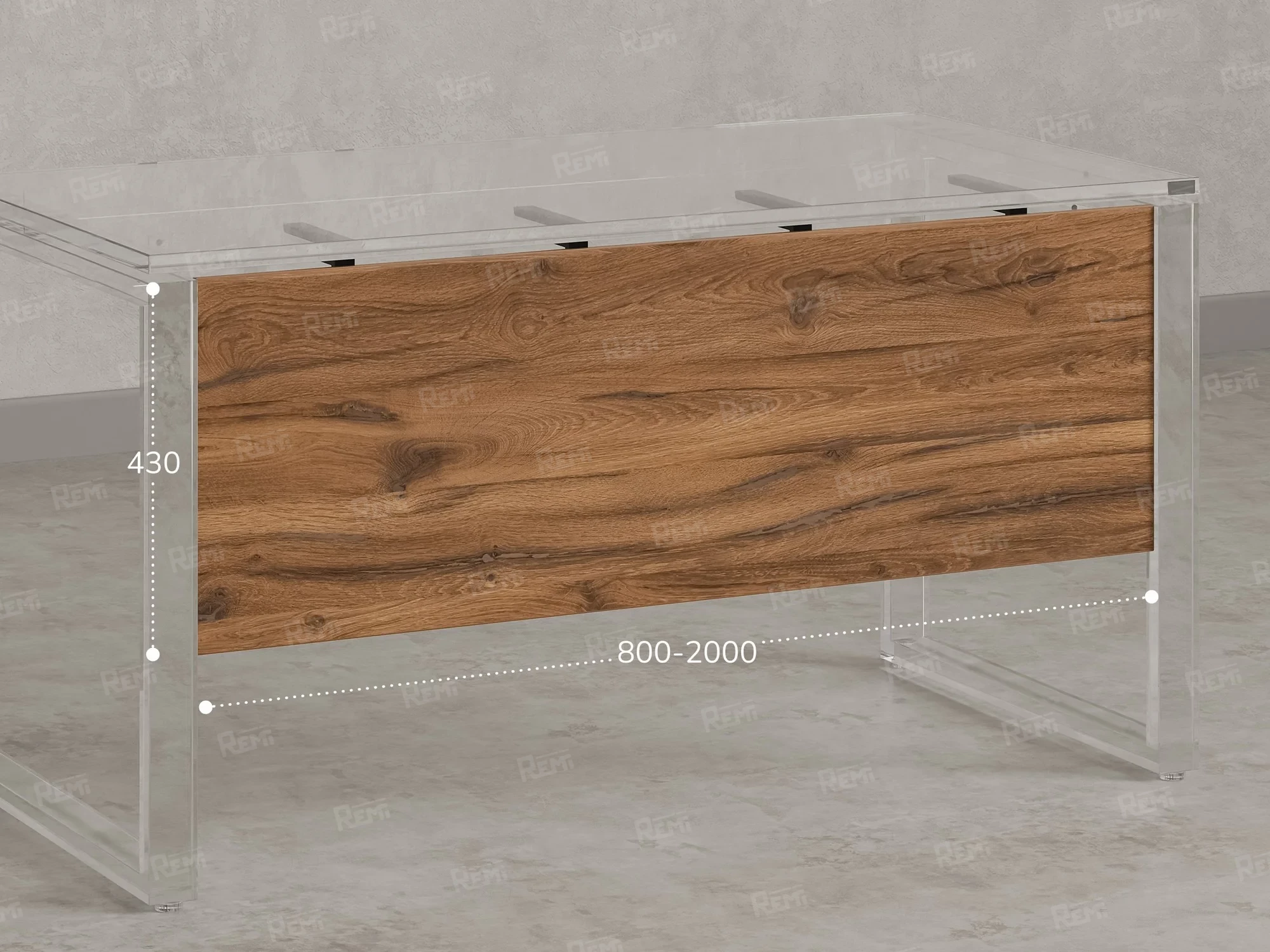 Нижний подвесной ЛДСП экран 1000x16x430 RM202-100x43 Юстус