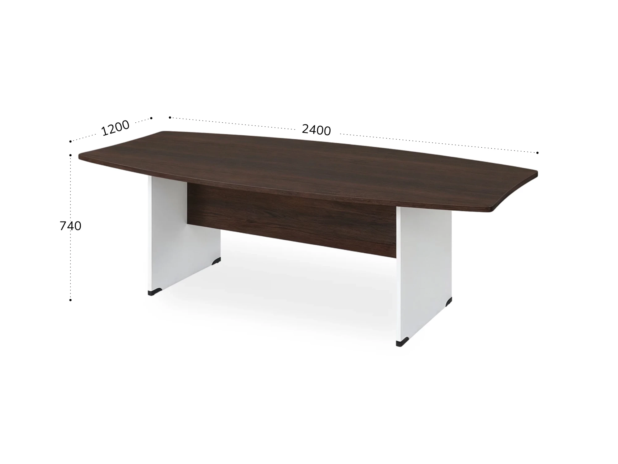 BRL RB006-240х120 Конференц-стол на панельном каркасе 2400х1200х740 Венге/Белый