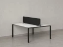 Бенч-система, 2 рабочих места, с одним тканевым экраном 1200x1200x750 RM165-1-12x12 Белый/Черный