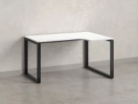 Стол угловой, О-опора, правый 1800x900/1200x750, RM054-18x9-12 Белый/Черный