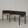 Бенч-система в 1 ряд, 2 рабочих места 5 тканевых экранов 2400x800x750 RM167-1-24x8 Вяз Швейцарский светлый/Черный