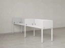 Бенч-система в 1 ряд, 2 рабочих места 5 тканевых экранов 3600x600x750 RM167-1-36x6 Белый/Белый