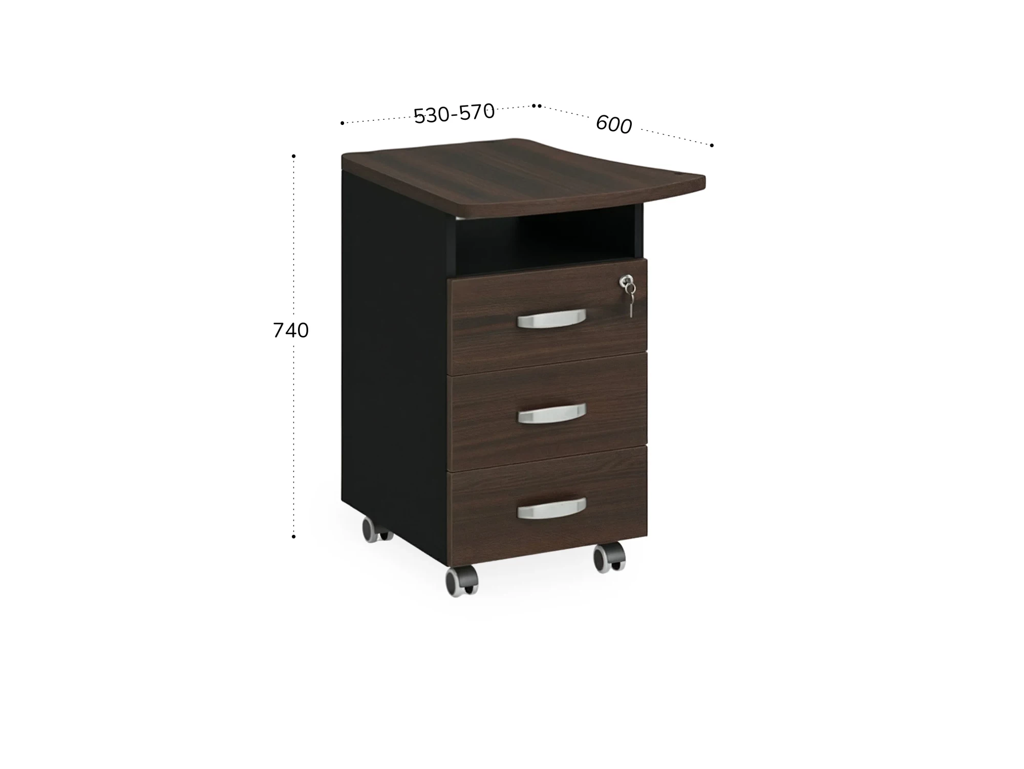 BRL RB086-57х60L Тумба приставная левая 570х600х740 Венге/Черный