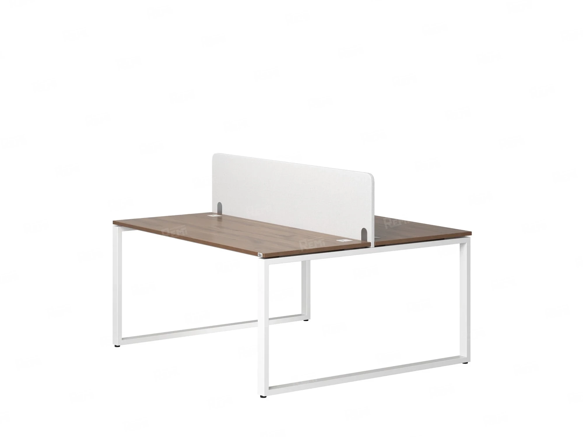 Бенч-система, 2 рабочих места, с одним тканевым экраном 1200x1400x750 RM169-1-12x14 Дуб Юстус/Белый
