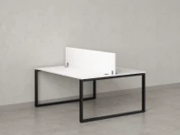Бенч-система, 2 рабочих места, с одним экраном ЛДСП 1200x1200x750 RM169-2-12x12 Белый/Черный