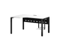 Стол угловой, экран металл, П-опора, левый 1800x900/1200x750, RM059-18x9-12 Белый/Черный