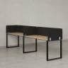 Бенч-система в 1 ряд, 2 рабочих места 5 тканевых экранов 2400x800x750 RM168-1-24x8 Вяз Швейцарский светлый/Черный