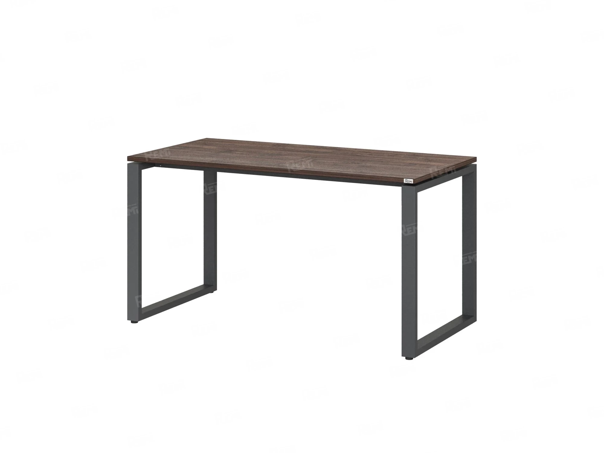 Стол прямой на O-образных опорах 1000x600x750 RM002-10x6 Дуб Апрельский шоколад/Серый