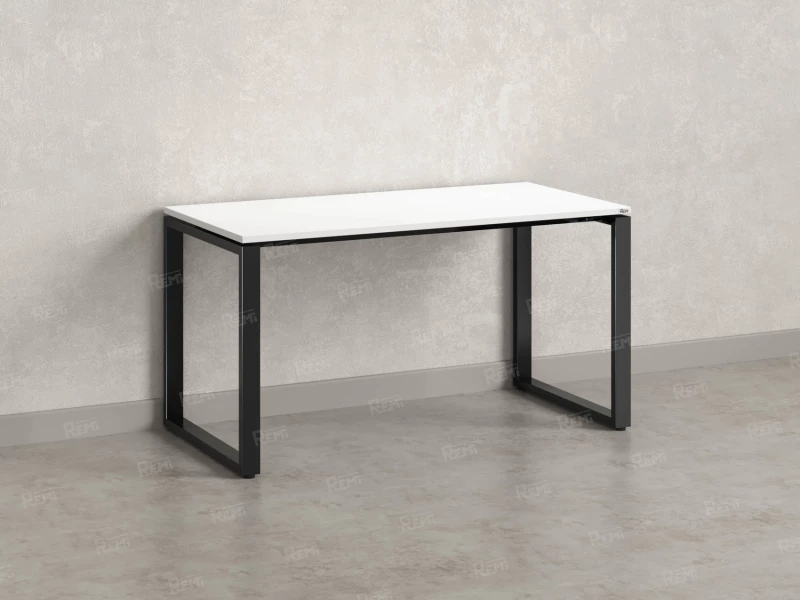 Стол прямой на O-образных опорах 1400x700x750 RM002-14x7 Белый/Черный