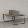 Бенч-система, 2 рабочих места, с одним тканевым экраном 1200x1400x750 RM172-1-12x14 Дуб Юстус/Серый