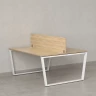 Бенч-система, 2 рабочих места, с одним экраном ЛДСП 1200x1200x750 RM172-2-12x12 Вяз Швейцарский светлый/Белый