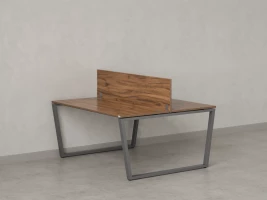 Бенч-система, 2 рабочих места, с одним экраном ЛДСП 1600x1200x750 RM172-2-16x12 Дуб Юстус/Серый