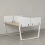 Бенч-система, 2 рабочих места, 5 тканевых экранов 1400x1600x750 RM172-3-14x16 Вяз Швейцарский светлый/Белый
