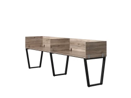 Бенч-система в 1 ряд, 2 рабочих места 5 ЛДСП экранов 2400x600x750 RM174-2-24x6 Дуб Маувелла/Черный