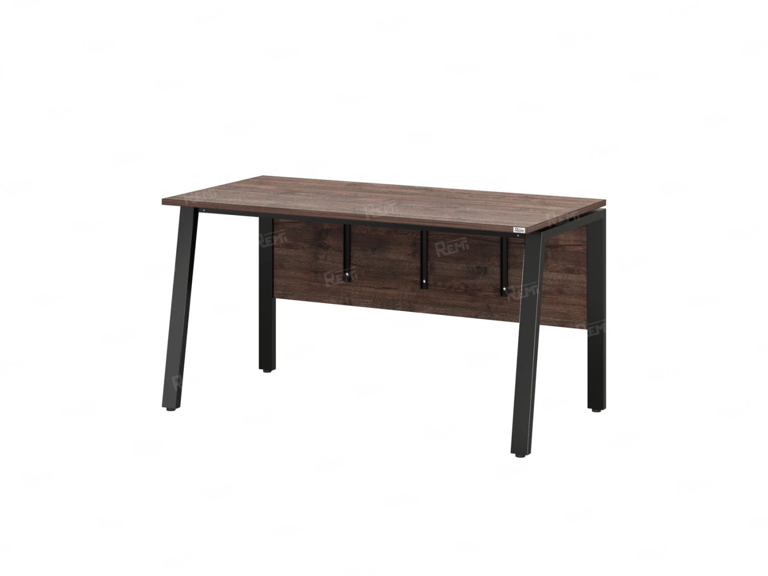 Стол прямой, Л-опора, экран ЛДСП,парящая стол-ца 1800x800x750 RM009-18x8 Дуб Апрельский шоколад/Черный