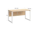 Стол прямой, О-опоры, экран ЛДСП,парящая стол-ца 1000x600x750 RM008-10x6 Вяз Швейцарский светлый/Белый