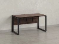 Стол прямой, О-опоры, экран ЛДСП,парящая стол-ца 1800x700x750 RM008-18x7 Дуб Апрельский шоколад/Черный