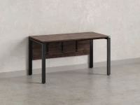 Стол прямой, П-опоры, экран ЛДСП,парящая стол-ца 1800x600x750 RM007-18x6 Дуб Апрельский шоколад/Черный