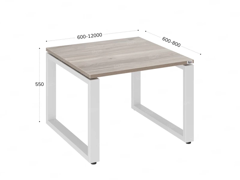 Журнальный стол с полкой 1200x700x550 RM182-12x7 Дуб Маувелла/Белый